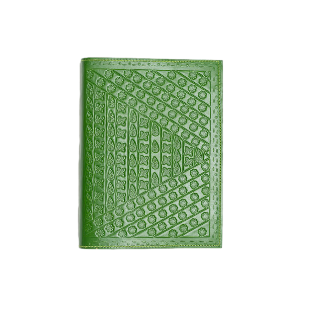 Embossed Buffalo Leather Journal/Notebook - Bamboo
