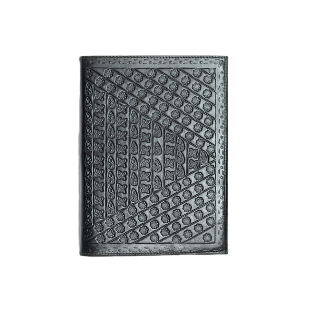 Embossed Buffalo Leather Journal/Notebook - Sable