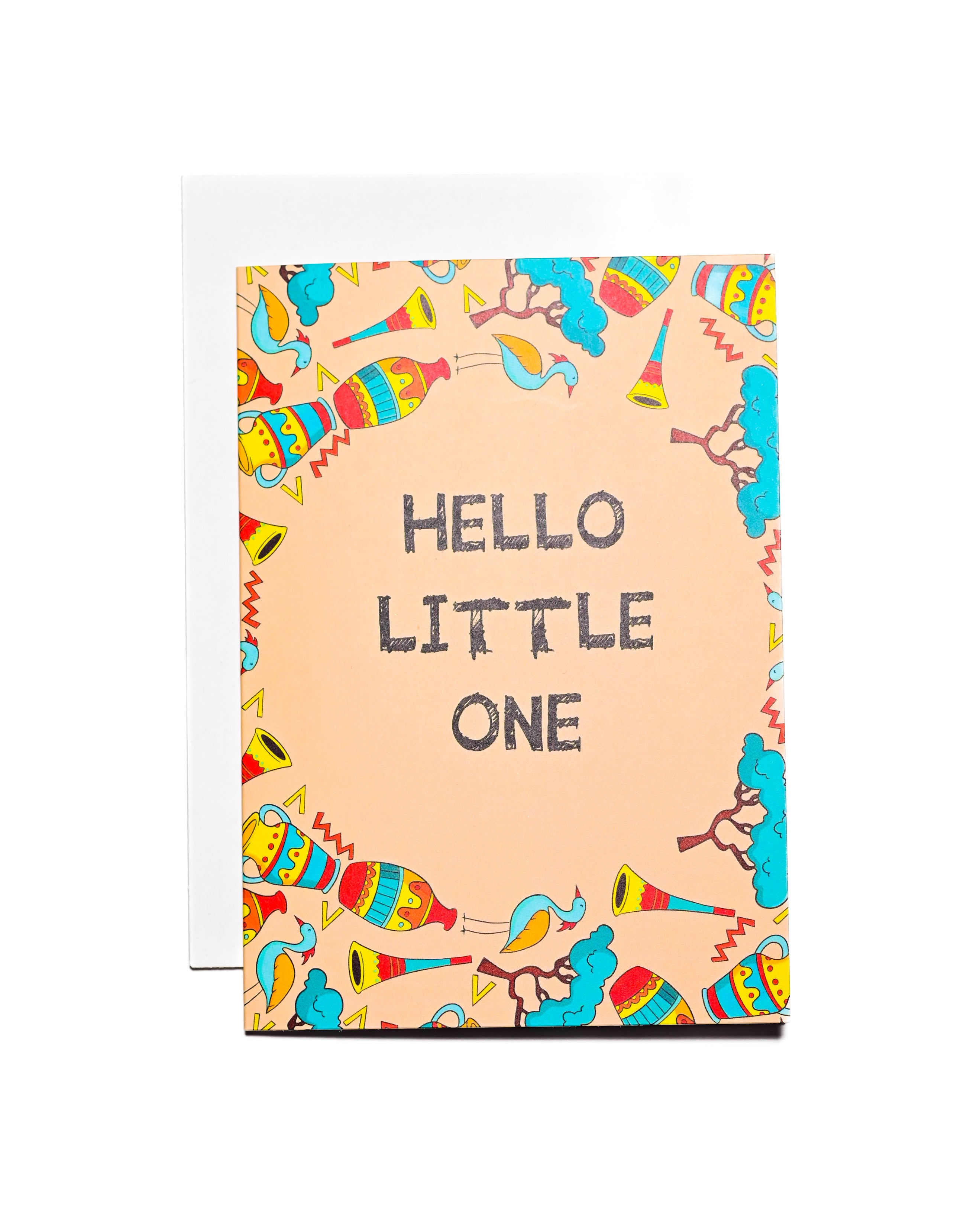 Hello Little One Greeting Card - Cream